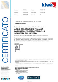 certificato ISO 9001 2015 ISFMGroup